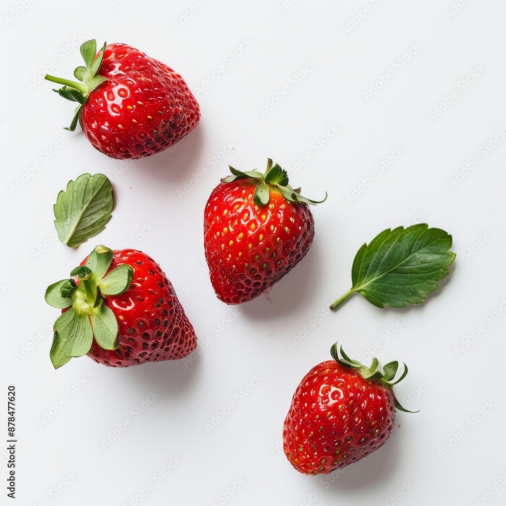 white background strawberries white background strawberries