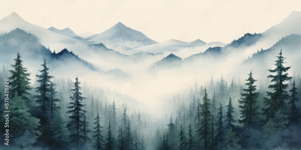 Obraz premium Misty Mountain Landscape