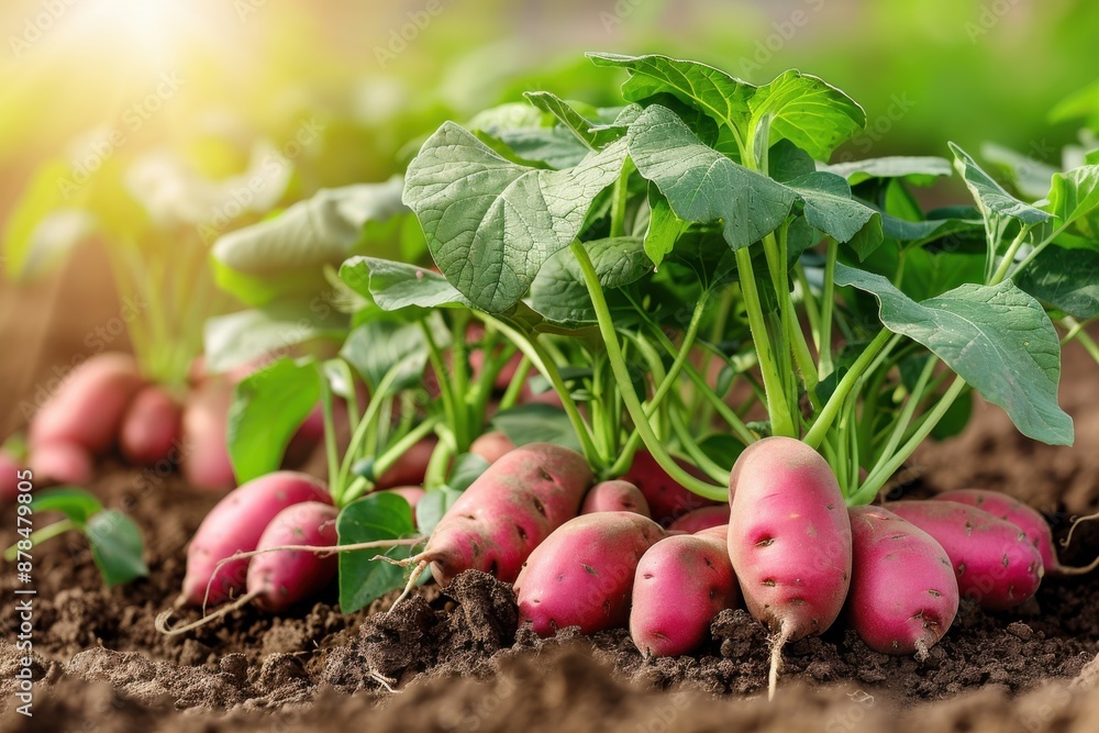 Freshly Harvested Potatoes, Organic potatoes in soil, Farming and agriculture Freshly Harvested Potatoes, Organic potatoes in soil, Farming and agriculture