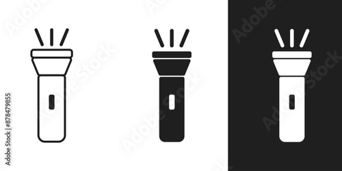 Flashlight lantern icon in 3 form.