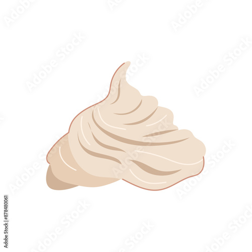 ice meringue cartoon. milk hand, creme custard, sweet swirl ice meringue sign. isolated symbol vector illustration
