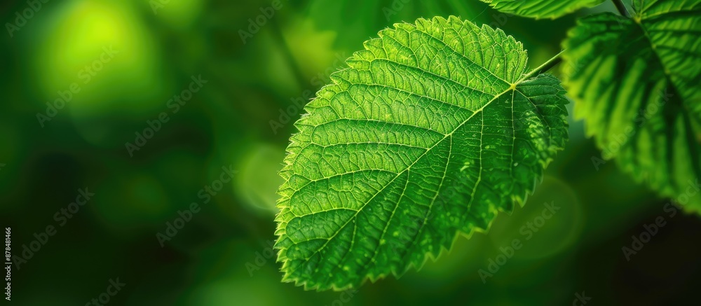 Close-up soft focus green leaf in nature, with a blurred green background in the garden, ideal as a copy space image for wallpaper design. Close-up soft focus green leaf in nature, with a blurred green background in the garden, ideal as a copy space image for wallpaper design.