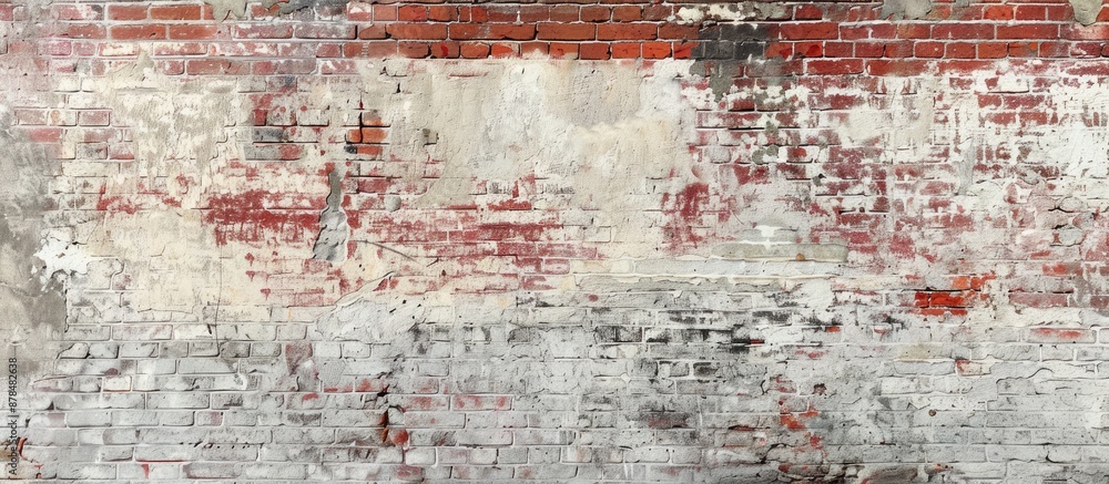 Brick wall with visible signs of wear and tear, providing a rustic backdrop for a copy space image. Brick wall with visible signs of wear and tear, providing a rustic backdrop for a copy space image.