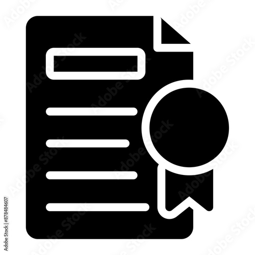 certificate glyph icon