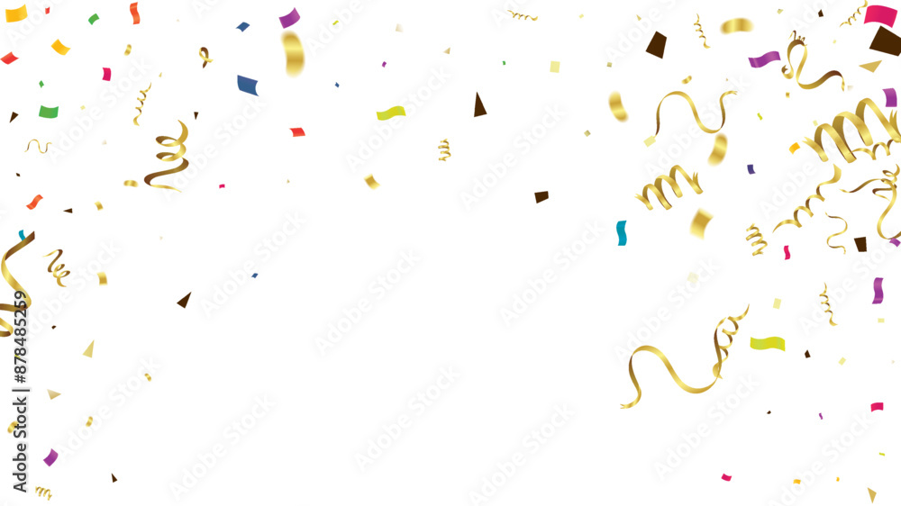 Falling Festive Colorful bright Confetti isolated on Transparent background. Vector illustration Falling Festive Colorful bright Confetti isolated on Transparent background. Vector illustration