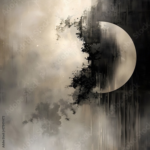 Abstract digital art with a Zen-inspired minimalistic approach, reflecting tranquility and balance. photo