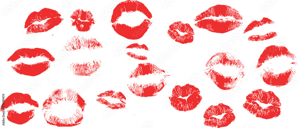 Lipstick kiss with lips print. Vector kiss mark imprint Lipstick kiss with lips print. Vector kiss mark imprint