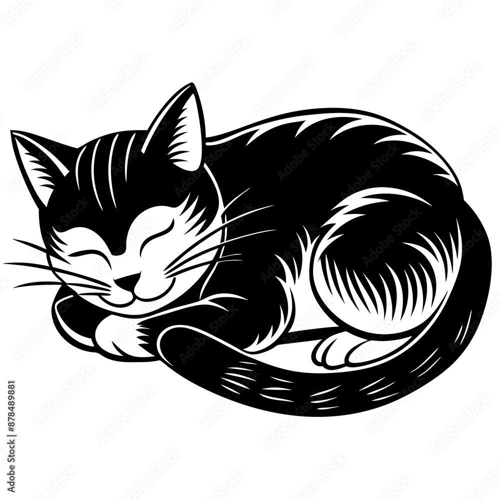 Cat sleeping vector illustration Cat sleeping vector illustration