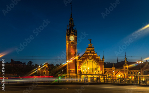 gdansk railway station at night  photo