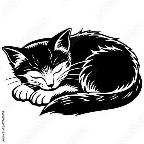 Cat sleeping vector illustration