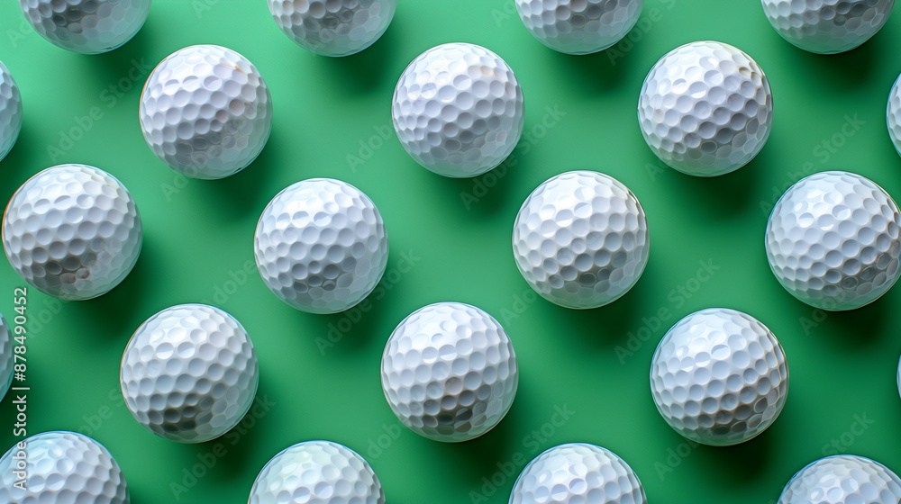 Structured pattern of golf balls Structured pattern of golf balls
