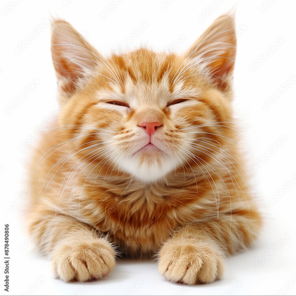 Fototapeta premium portrait of a cat on a white isolated background, close-up