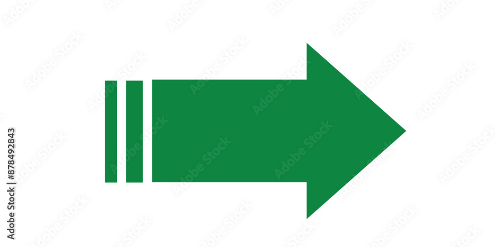 Green arrow to the right / vector, isolated Green arrow to the right / vector, isolated