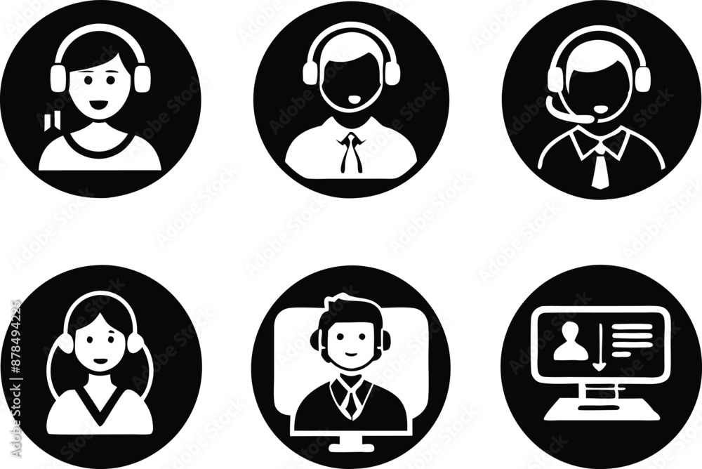 set of Customer service and support icon. support, service, help, business, customer, technology, call, online, contact set of Customer service and support icon. support, service, help, business, customer, technology, call, online, contact