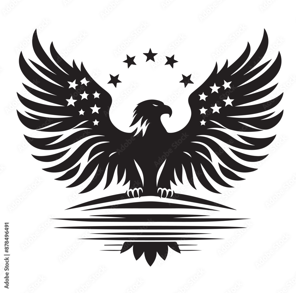 Obraz premium Eagle Silhouette vector illustration