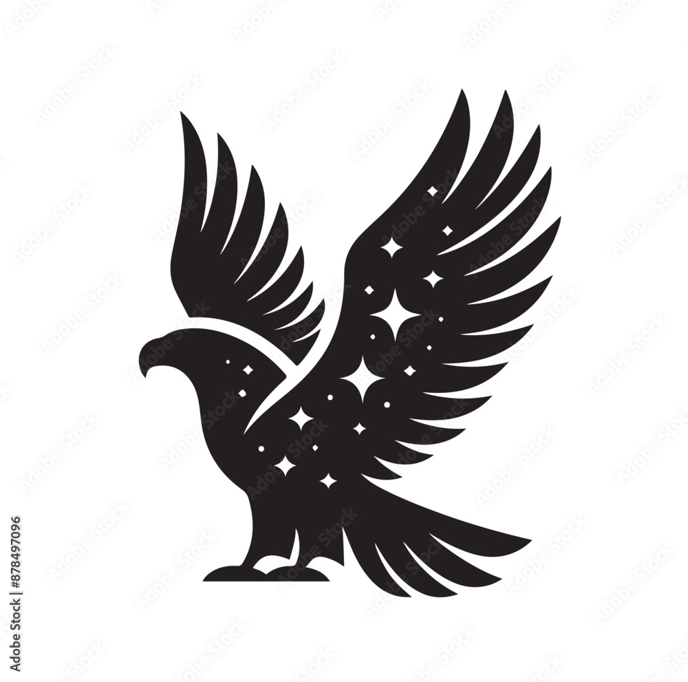 Obraz premium Eagle Silhouette vector illustration