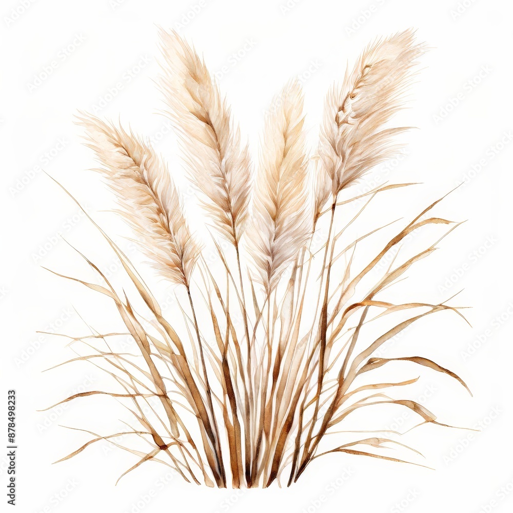 Watercolor Painting of Pampas Grass. Watercolor Painting of Pampas Grass.