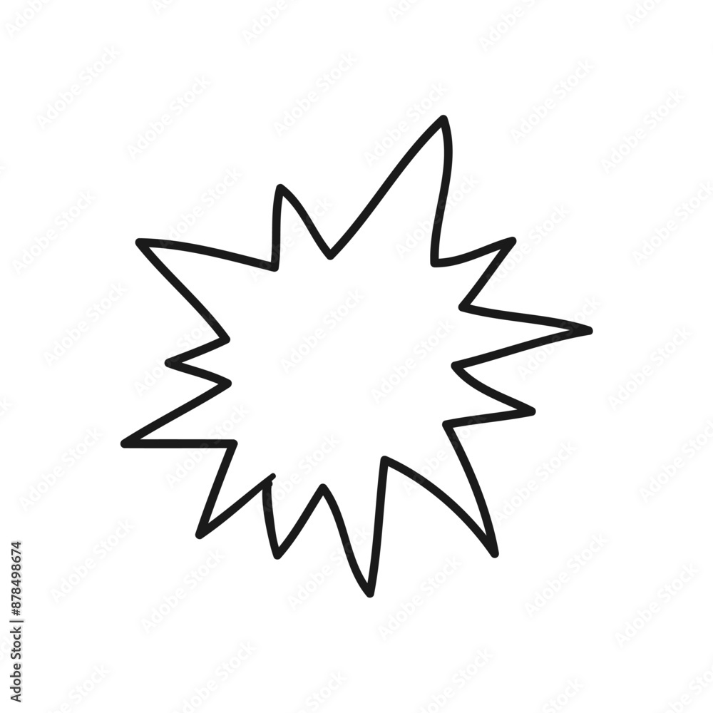 Collection of hand drawn Sharp Explosion Speech Bubbles. vector illustration. isolated on a white background Collection of hand drawn Sharp Explosion Speech Bubbles. vector illustration. isolated on a white background