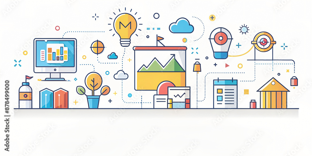 Fototapeta premium Flat vector illustrations of a daily life perfect for web design, infographics, and social media