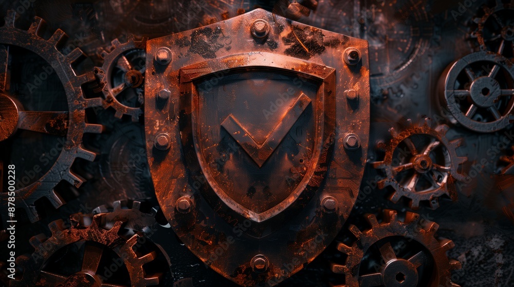 Rust programming language concept, featuring a rusty shield with a checkmark and cogwheels, symbolizing security and efficiency in coding. Rust programming language concept, featuring a rusty shield with a checkmark and cogwheels, symbolizing security and efficiency in coding.