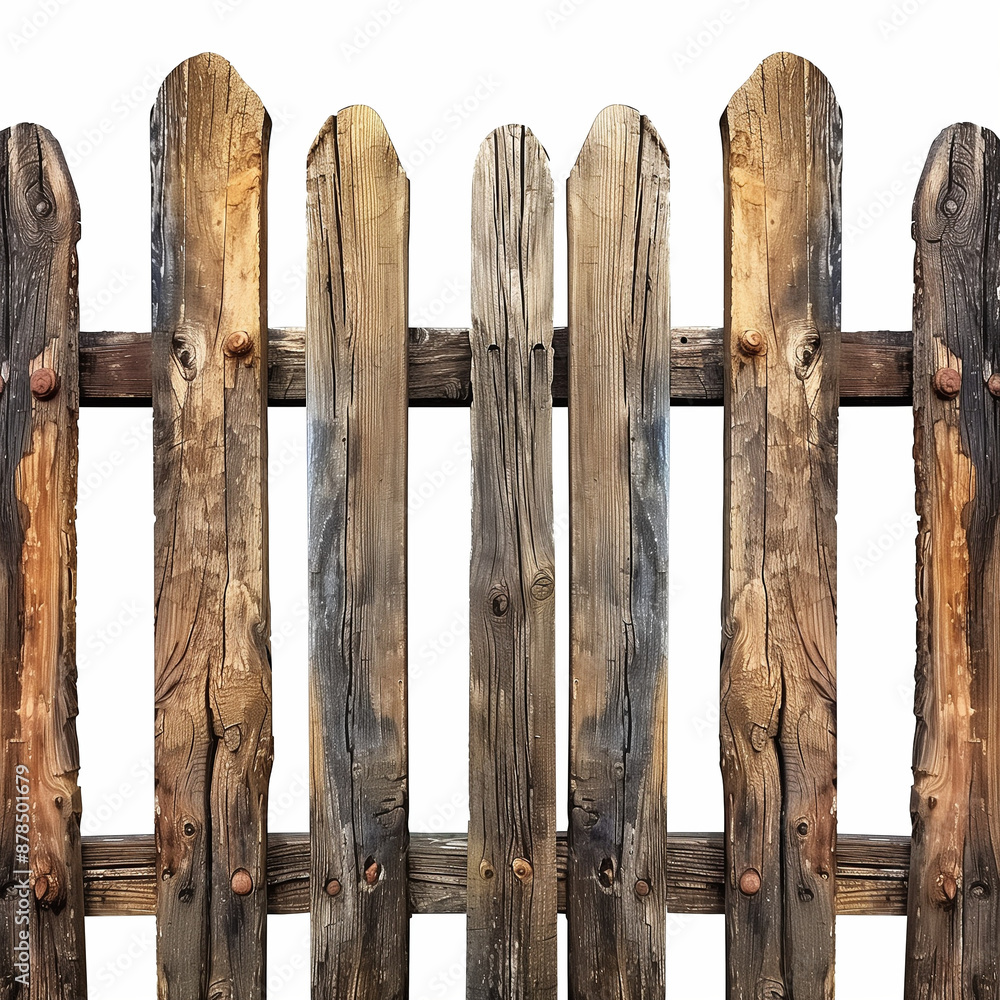old wooden fence on a white background old wooden fence on a white background