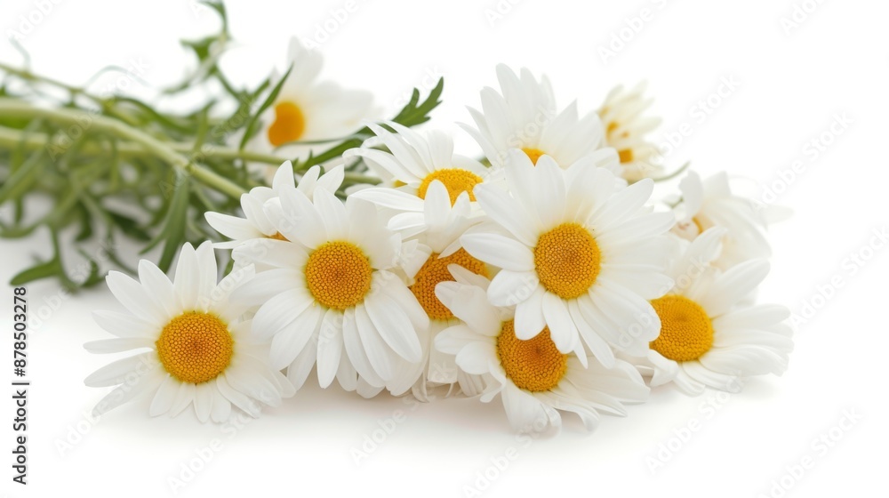 Fototapeta premium Fragment of a daisy bouquet isolated on a white background