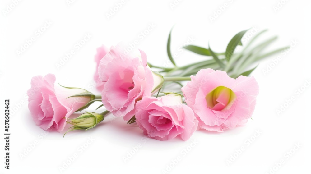 Pink lisianthus flowers isolated on a white background Pink lisianthus flowers isolated on a white background
