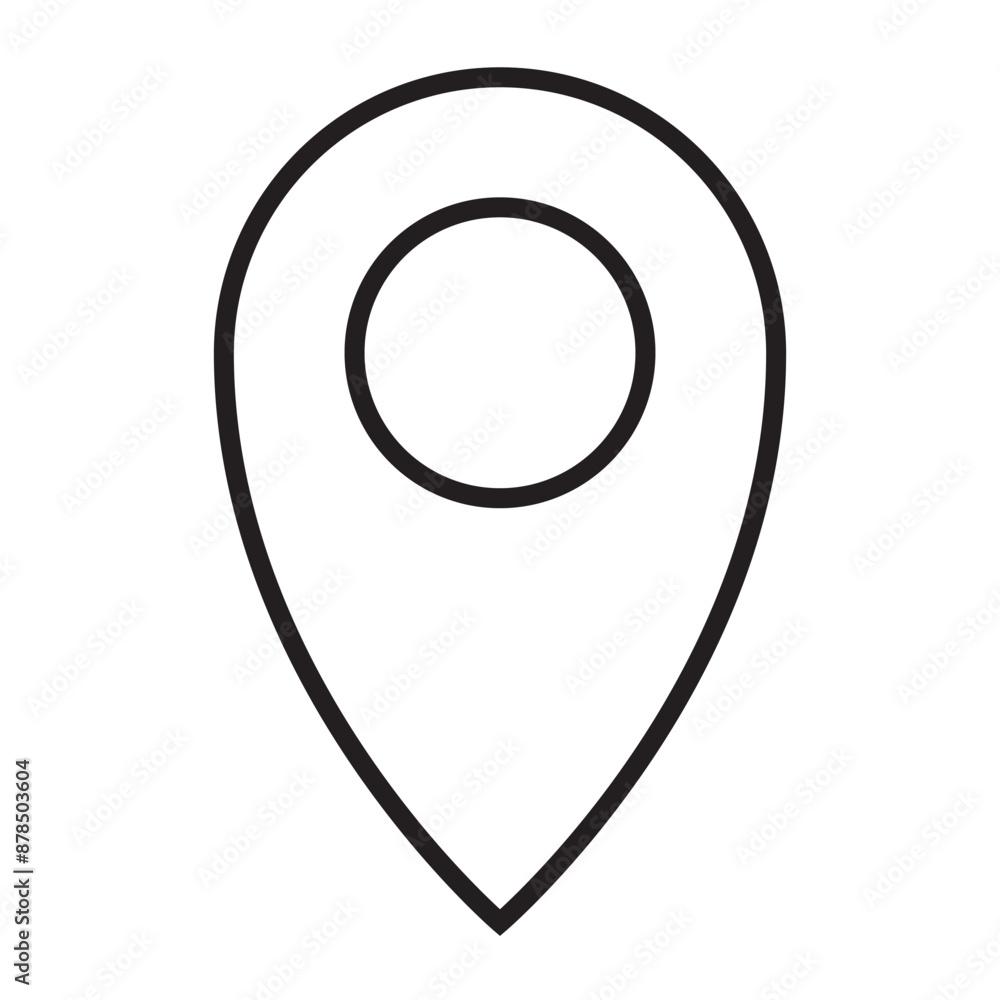 Vector location icons on a white background.