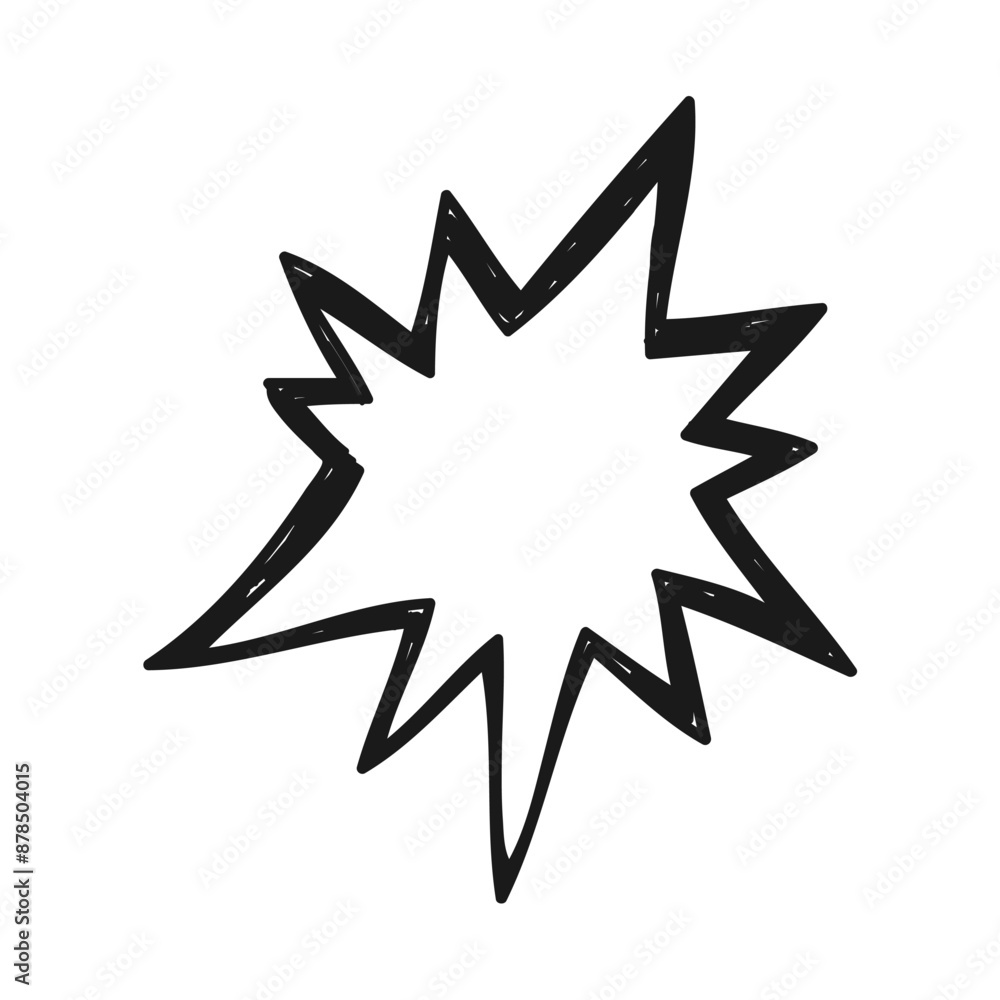 Collection of hand drawn Sharp Explosion Speech Bubbles. vector illustration
