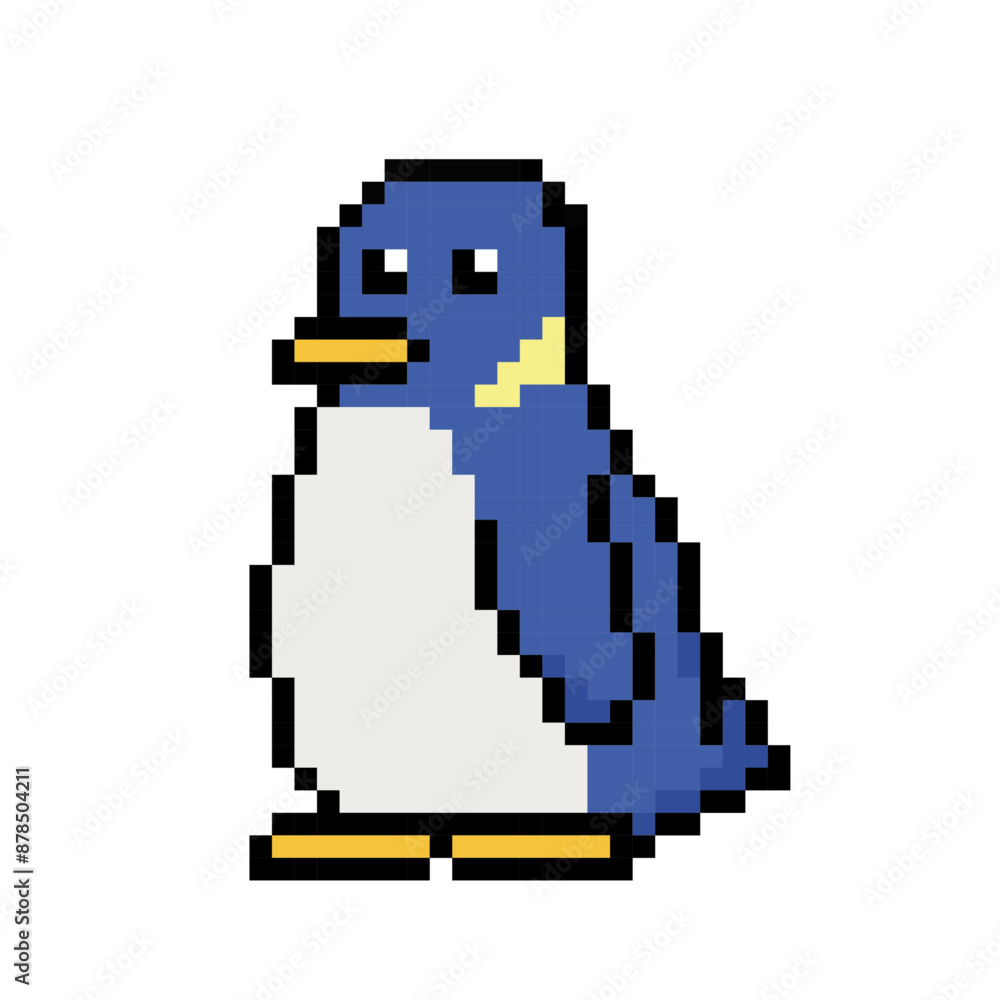 Fototapeta premium CUTE PENGUIN BIRD PIXEL ART