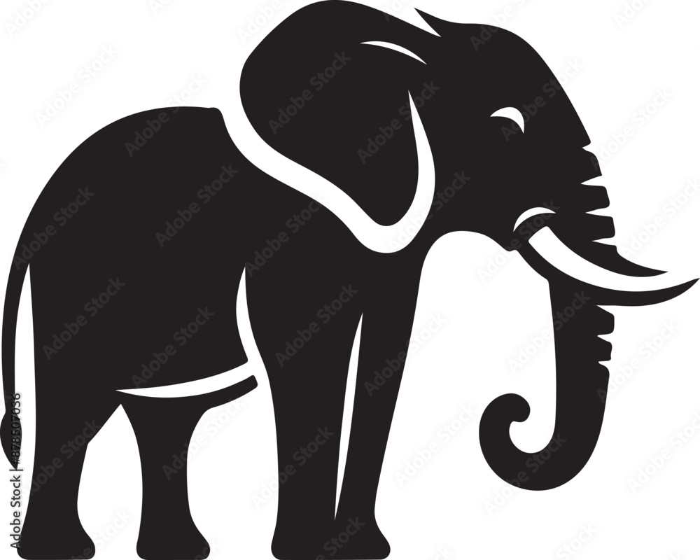 Fototapeta premium Elephant icon silhouette vector style