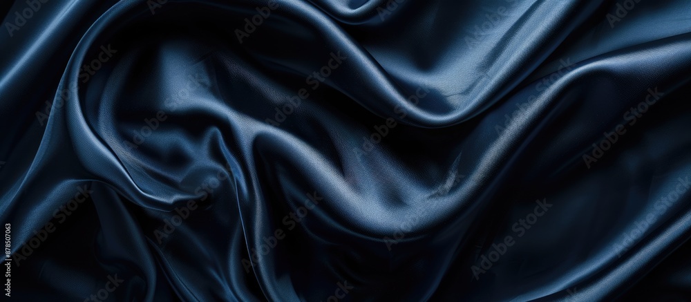 Sophisticated navy blue satin cloth against neutral background with space for design in the picture. image with copy space Sophisticated navy blue satin cloth against neutral background with space for design in the picture. image with copy space