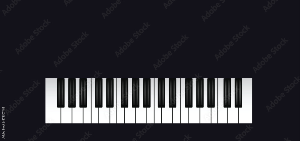 Piano row of black and white keys vector illustration Piano row of black and white keys vector illustration