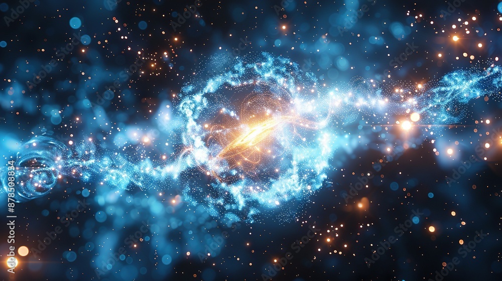Spiral object image in star-filled space Spiral object image in star-filled space