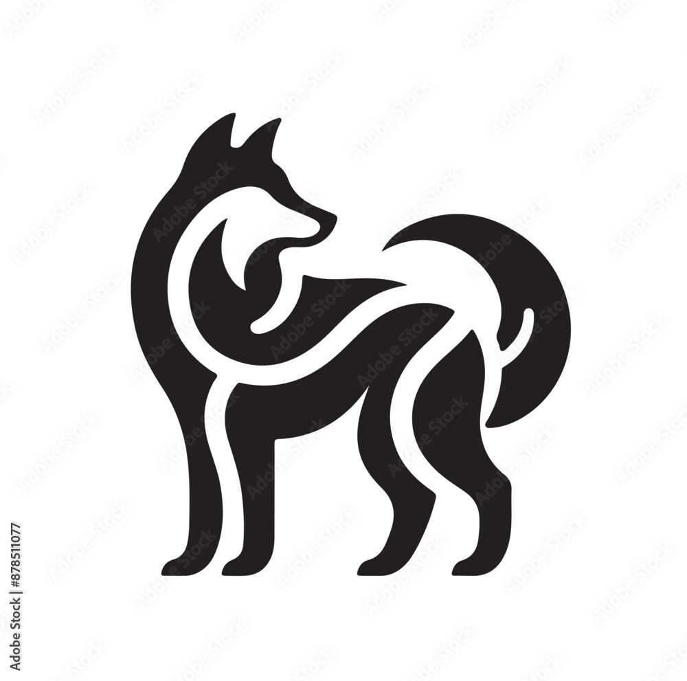 Fototapeta premium Wolf Silhouette vector illustration