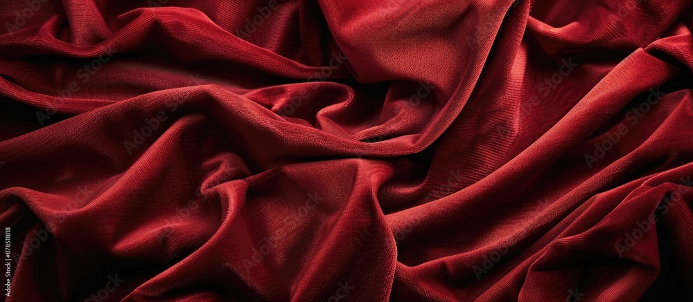 Rich red velvet fabric texture for luxurious background; soft, smooth textile with folds; copy space image. Rich red velvet fabric texture for luxurious background; soft, smooth textile with folds; copy space image.