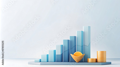 A business chart with illustrates financial growth photo