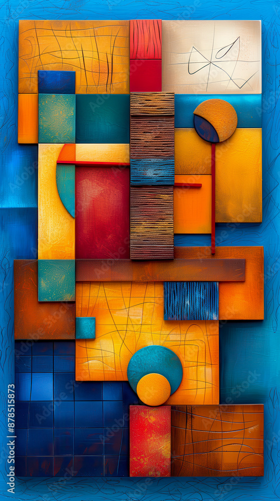 Fototapeta premium Abstract Geometric Shapes Digital Art
