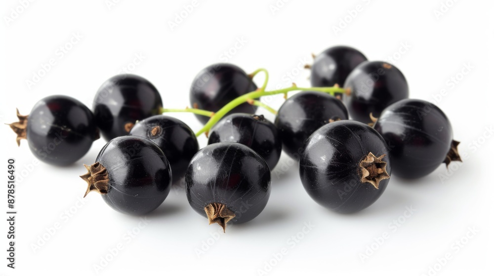 Collection of black currants on a white background Collection of black currants on a white background
