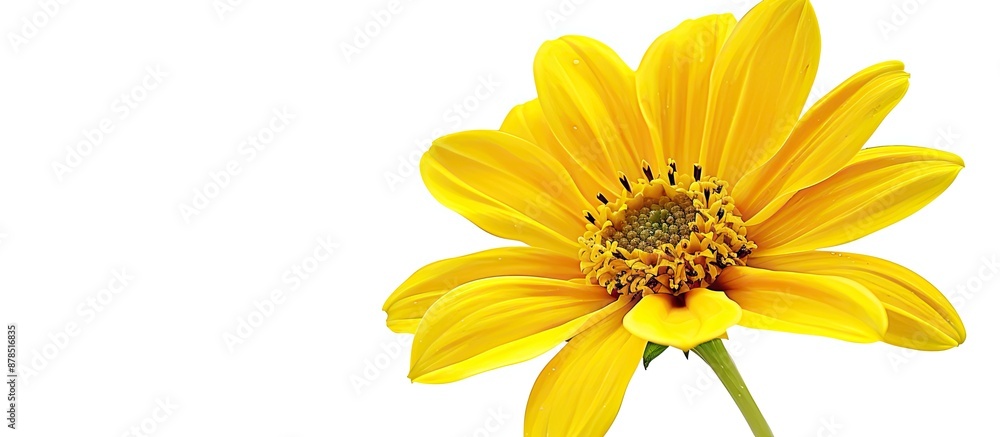 Obraz premium Isolated yellow flower with copy space image.