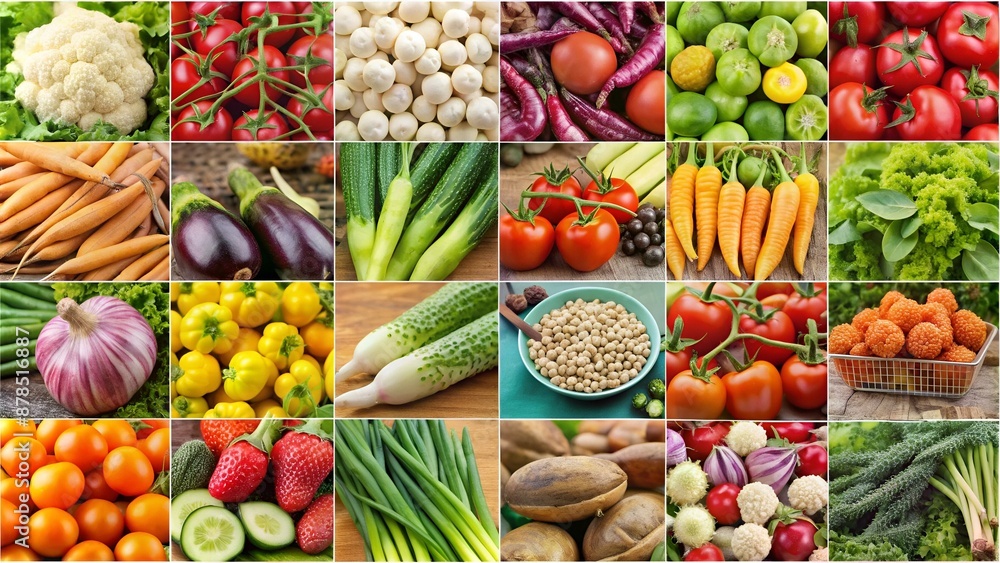collage de nombreuses photographies de légumes collage de nombreuses photographies de légumes