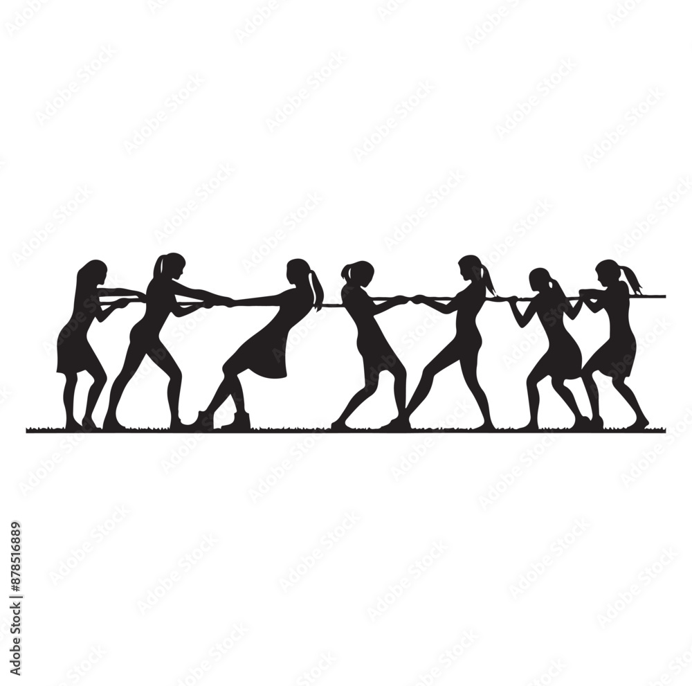 tug of war silhouette vector illustration tug of war silhouette vector illustration