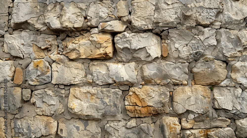 A wall with a rough, textured surface made of stone A wall with a rough, textured surface made of stone