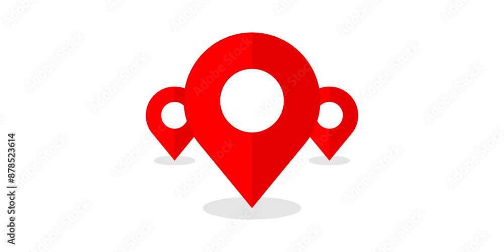 set of icons Location Pin, Map Pin, Place, Location, Address, location icon. Vector map pin, red pin on white background. set of icons Location Pin, Map Pin, Place, Location, Address, location icon. Vector map pin, red pin on white background.