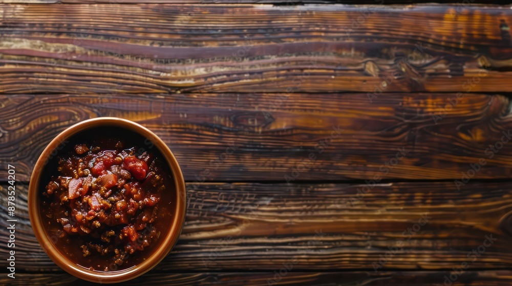 A bowl of red sauce with a bunch of red peppers on the table A bowl of red sauce with a bunch of red peppers on the table