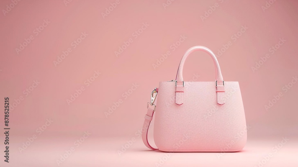Over-the-Shoulder Angle, a view of a stylish handbag placed on a neutral background, highlighting its texture and details for online retail, with copy space on the right for brandi Over-the-Shoulder Angle, a view of a stylish handbag placed on a neutral background, highlighting its texture and details for online retail, with copy space on the right for brandi