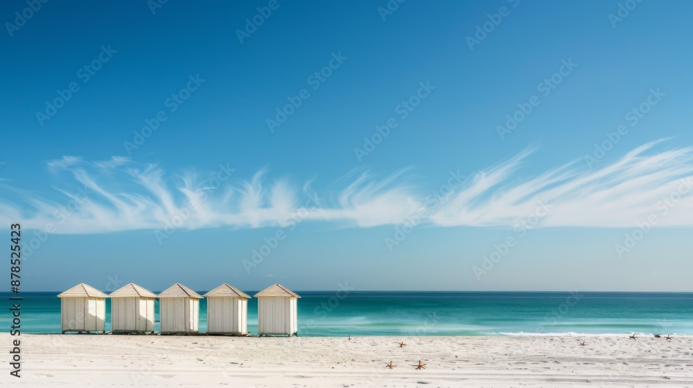 Obraz premium Cluster of beach cabanas