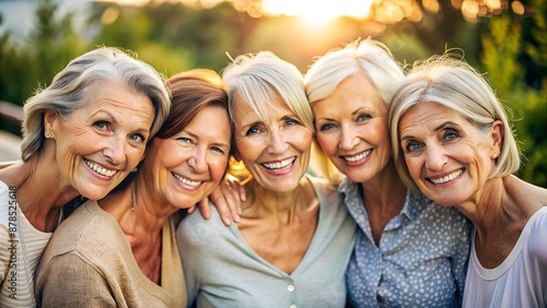 Happy Group of Mature Women Enjoying Time Together and Having Fun