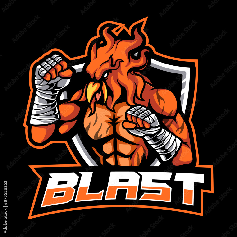 phoenix mascot fighter logo illustration phoenix mascot fighter logo illustration