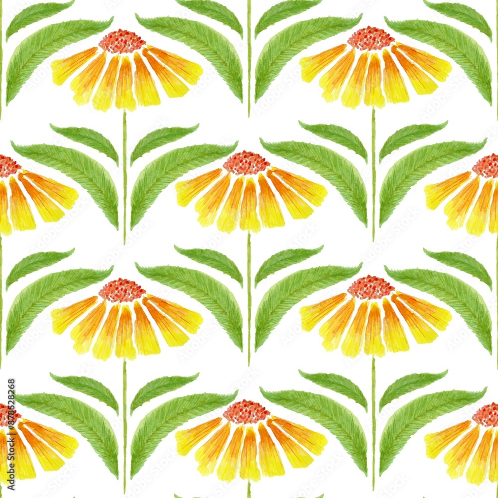 Obraz premium Seamless floral pattern with hand drawn elements